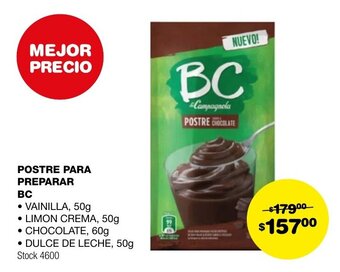 Atomo Conviene POSTRE PARA PREPARAR BC • VAINILLA, 50g • LIMON CREMA, 50g CHOCOLATE, 60g • DULCE DE LECHE, 50g oferta