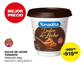 Atomo Conviene DULCE DE LECHE TONADITA FAMILIAR 400g oferta