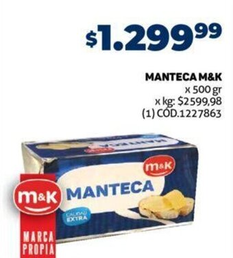 Makro MANTECA M&K x 500 gr oferta