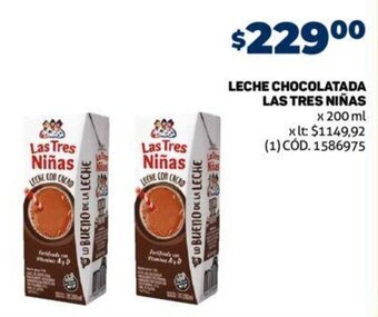 Makro LECHE CHOCOLATADA LAS TRES NIÑAS x 200 ml oferta