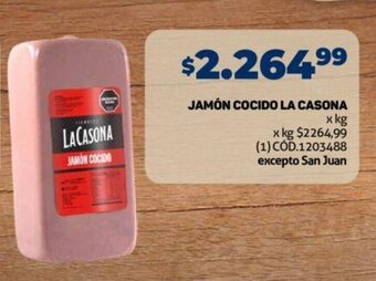 Makro JAMÓN COCIDO LA CASONA x kg oferta