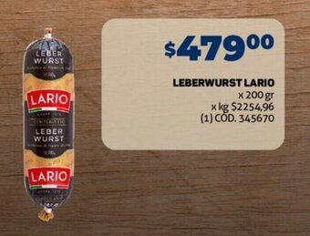 Makro LEBERWURST LARIO x 200 gr oferta