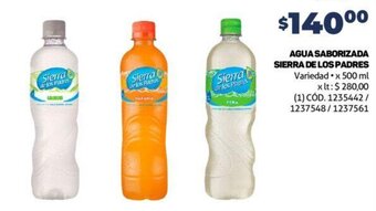 Makro AGUA SABORIZADA SIERRA DE LOS PADRES Variedad x 500 ml oferta