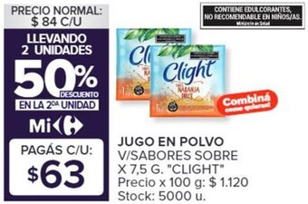 Carrefour JUGO EN POLVO x 7.5g oferta