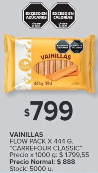 Carrefour VAINILLAS FLOW PACK X 444G oferta