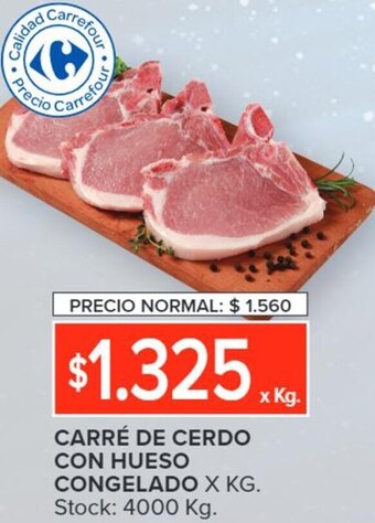 Carrefour CARRÉ DE CERDO CON HUESO CONGELADO X KG oferta