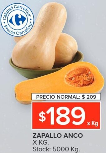 Carrefour ZAPALLO ANCO X KG oferta