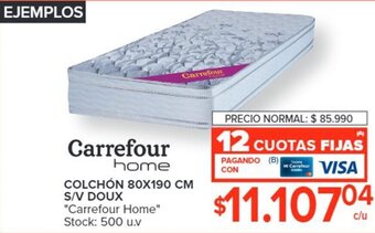 Carrefour CARREFOUR HOME COLCHÓN 80x190 CM S/V DOUX oferta