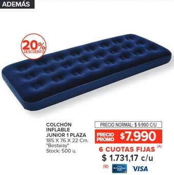 Carrefour COLCHÓN INFLABLE JUNIOR 1 PLAZA 185 X 76 X 22 Cm oferta