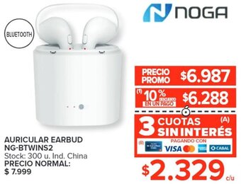 Carrefour AURICULAR EARBUD NG-BTWINS2 oferta