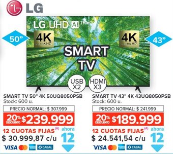 Carrefour LG SMART TV 50" 4K 50UQ8050PSB oferta