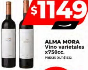 Supermayorista Vital ALMA MORA Vino varietales x750cc oferta