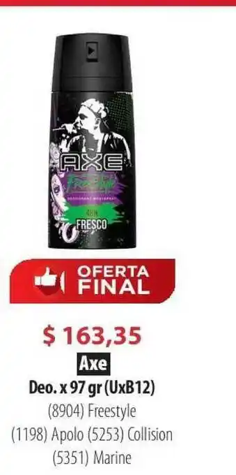 Parodi Axe Deo. X 97gr oferta