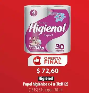 Parodi Higienol Papel Higiénico x 4u oferta