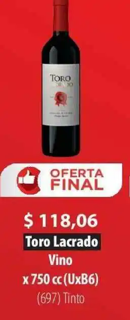 Parodi Toro Lacrado Vino x 750cc oferta