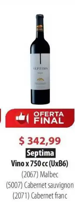 Parodi Septima Vino x 750cc oferta