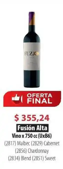 Fusión Alta Vino x 750cc
