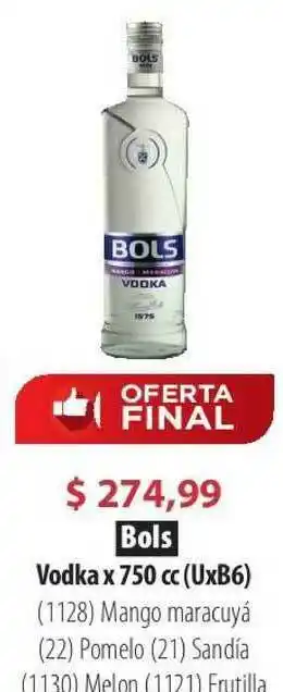 Parodi Bols Vodka x 750cc oferta