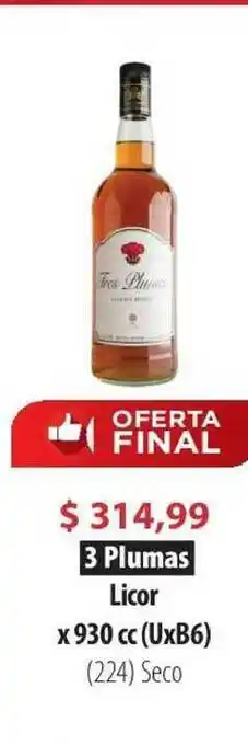 Parodi 3 Plumas Licor x 930cc oferta