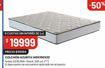 Changomas Colchón azurita 140x190x20 oferta