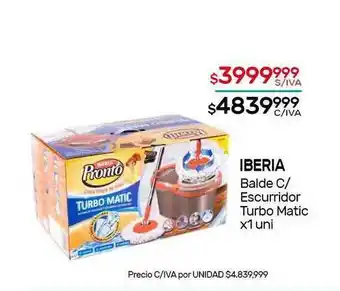 Nini Mayorista Iberia Balde C Escurridor Turbo Matic x 1uni oferta