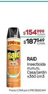 Nini Mayorista Raid Insecticida M.m.m. Casa Jardín x 360cm3 oferta