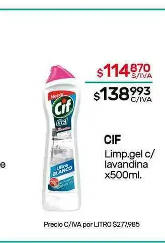 Nini Mayorista Cif Limp. Gel C Lavandina x 500ml oferta