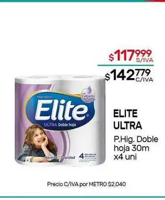 Nini Mayorista Elite Ultra P. Hig. Doble Hoja 30m x 4 uni oferta