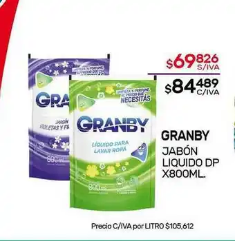 Nini Mayorista Granby Jabón Liquido Dp x 800ml oferta