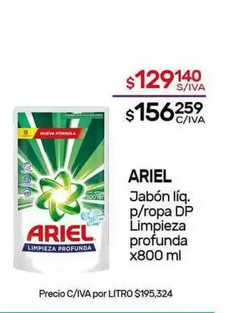 Nini Mayorista Ariel Jabón Líquido P Ropa Dp Limpieza Profunda 800ml oferta