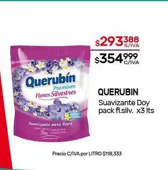 Nini Mayorista Querubin Suavizante Doy Pack Fl. Silv x 3lts oferta