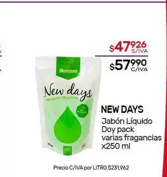 Nini Mayorista New Days Jabón Líquido Doy Pack x 250ml oferta