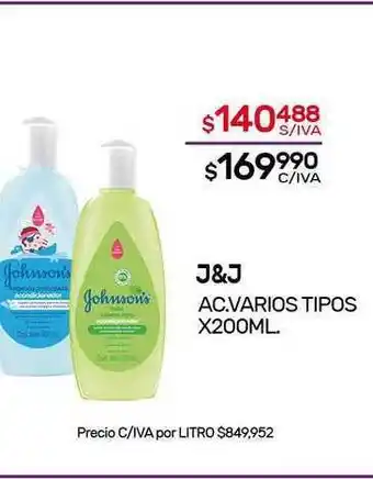 Nini Mayorista J&j Ac. Varios Tipos x 200ml oferta