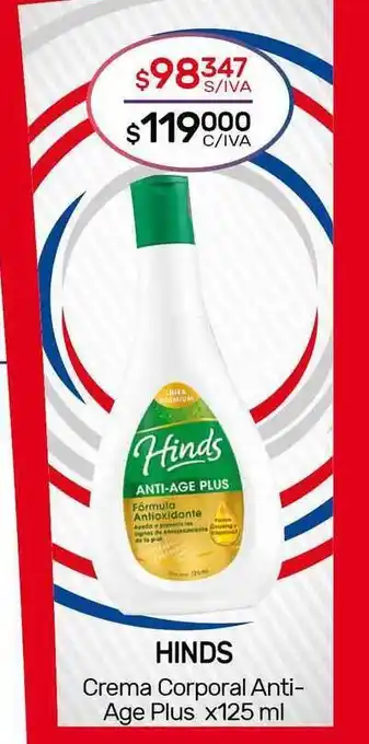Nini Mayorista Hinds Crema Corporal Anti-age Plus x 125ml oferta