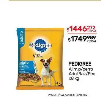 Nini Mayorista Pedigree Alim. P Perro Adul. Raz Peq. x 8kg oferta
