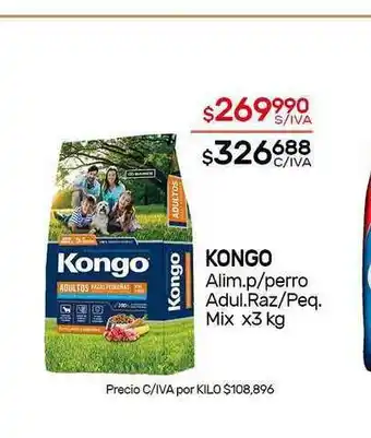 Nini Mayorista Kongo Alim. P Perro Adul. Raz Peq. Mix x 3kg oferta