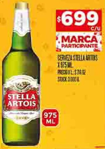 Supermercados DIA CERVEZA STELLA ARTOIS X 975ML oferta