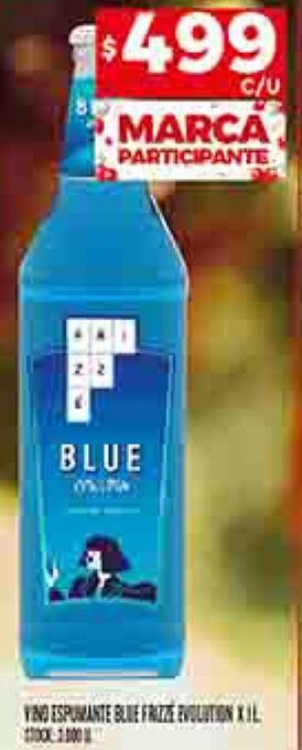 Supermercados DIA VINO ESPUMANTE BLUE FRIZZE EVOLUTION X1L oferta