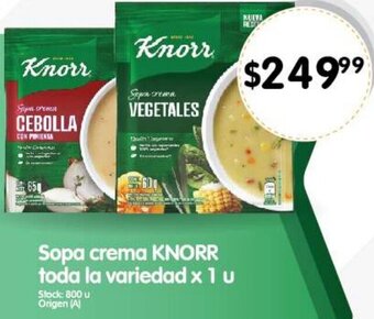 KNORR Sopa crema toda la variedad x 1 u