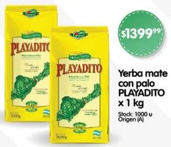 Supermercados Buenos Días PLAYADITO Yerba mate con palo x 1kg oferta