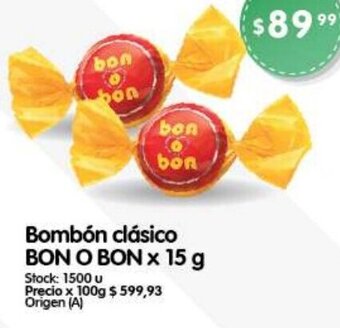 Supermercados Buenos Días Bombón clásico BON O BON x 15 g oferta