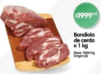 Supermercados Buenos Días Bondiola de cerdo x 1 kg oferta