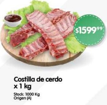 Supermercados Buenos Días Costilla de cerdo x 1 kg oferta