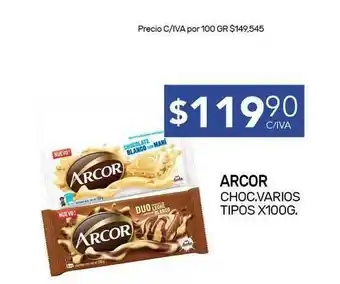 Nini Mayorista Arcor Choc. Varios Tipos x 100g oferta