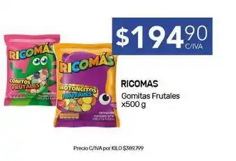 Nini Mayorista Ricomas Gomitas Frutales x 500g oferta