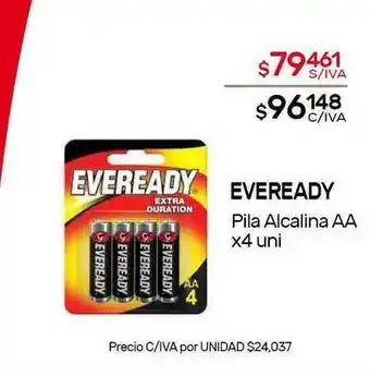 Nini Mayorista Eveready Pila Alcalina Aa x 4uni oferta