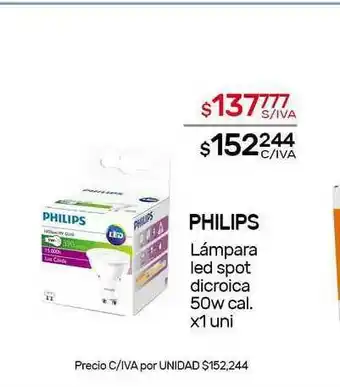 Nini Mayorista Philips Lámpara Led Spot Dicroica 50w Cal. x 1uni oferta
