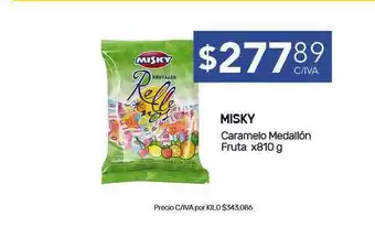 Nini Mayorista Misky Caramelo Medallón Fruta x 810g oferta
