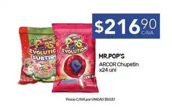 Nini Mayorista Mr. Pop's Arcor Chupetin x 24uni oferta