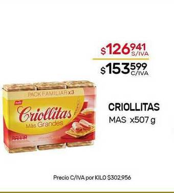 Nini Mayorista Criollitas Mas x 507g oferta